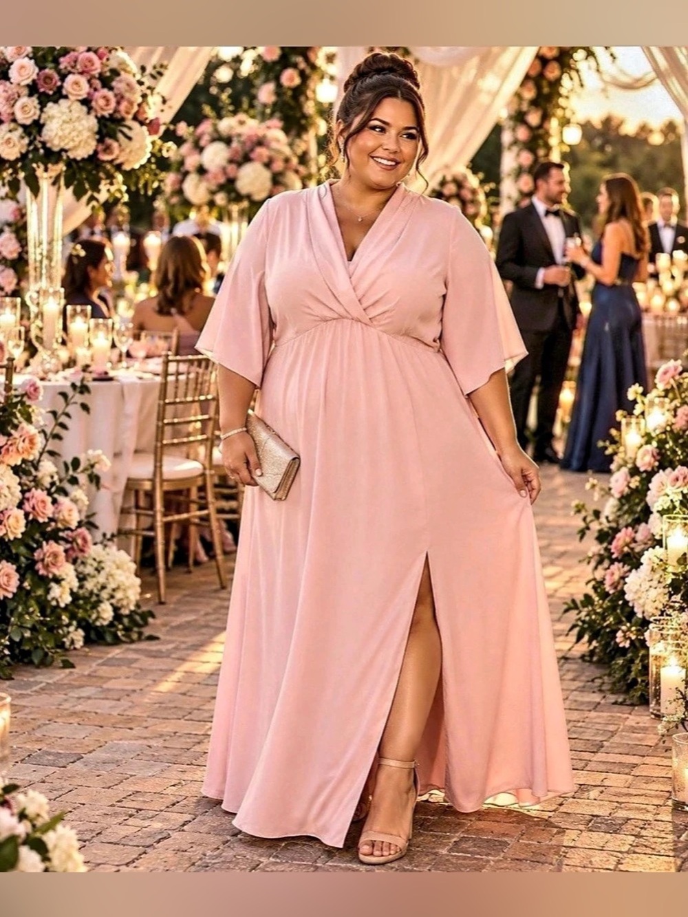 Andrée by Unit Classy Blush Pink Plus Size Maxi Dress – Size 1X– NWT